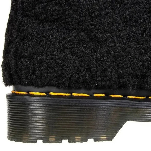 DR MARTENS BLACK 1460 PASCAL
SHEARLING FAUX FUR COMBAT MOTO LACE UP SIZE 8 BOOTS - Picture 6 of 14